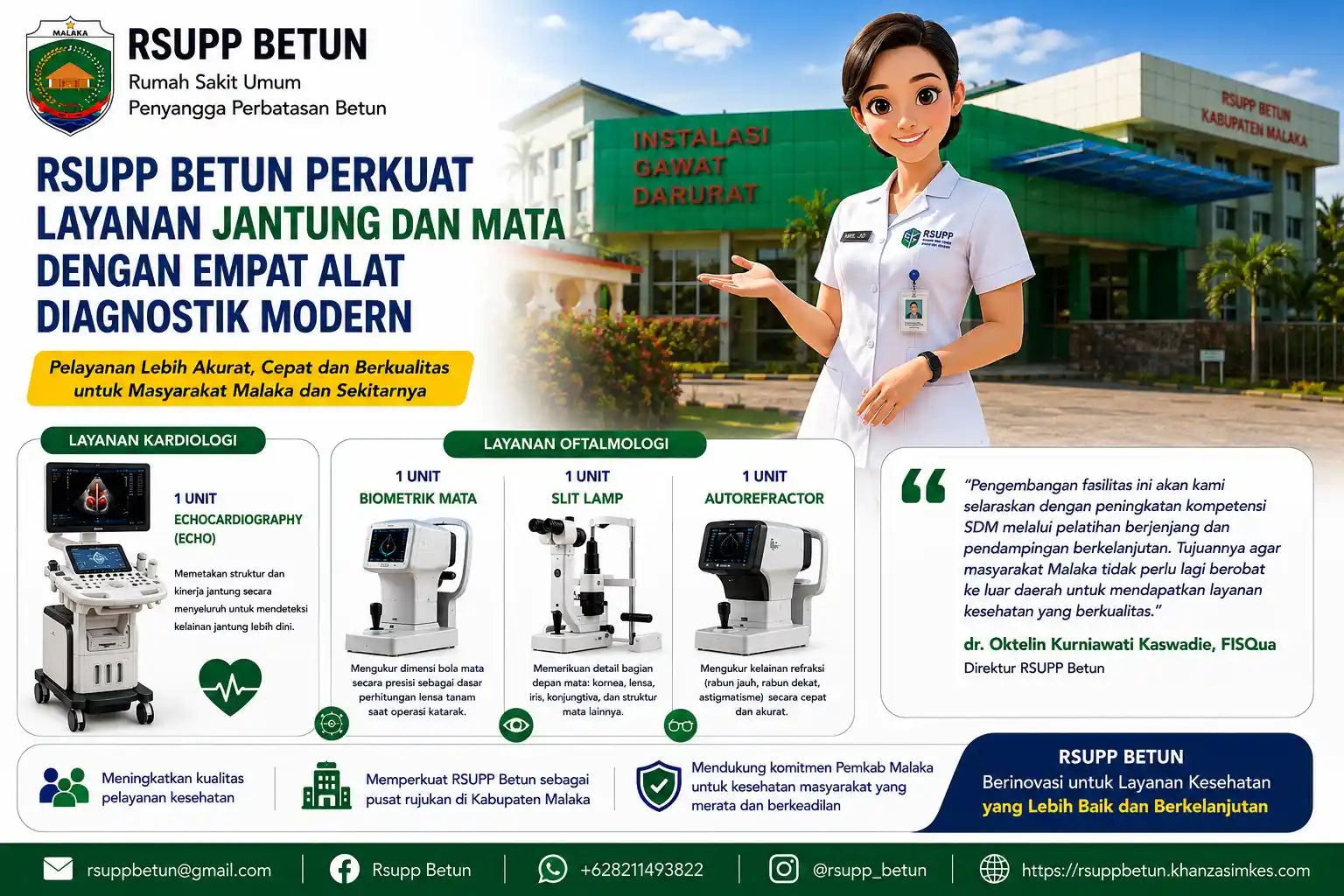 RSUPP Betun Perkuat Layanan Jantung dan Mata dengan Empat Alat Diagnostik Modern